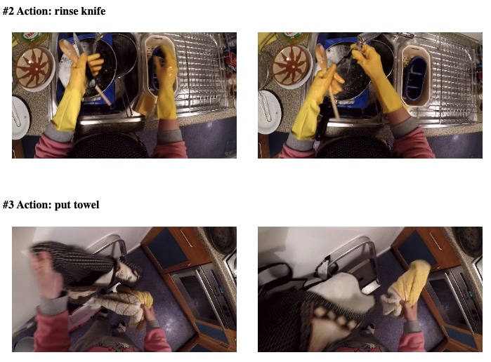 four picture showing some kitchen tasks